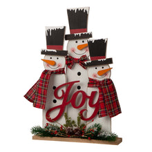 Load image into Gallery viewer, 18&quot;H Wooden Snowman Family Table or Standing Decor
