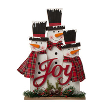 Load image into Gallery viewer, 18&quot;H Wooden Snowman Family Table or Standing Decor
