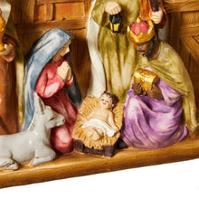 Load image into Gallery viewer, 12.5&quot;L Lighted Resin Nativity Set
