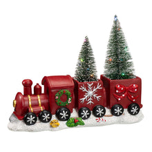 Load image into Gallery viewer, 12&quot;L Resin Train Table Décor with Lighted Decorated Trees
