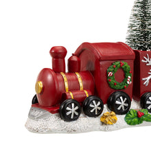 Load image into Gallery viewer, 12&quot;L Resin Train Table Décor with Lighted Decorated Trees
