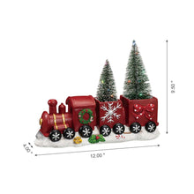 Load image into Gallery viewer, 12&quot;L Resin Train Table Décor with Lighted Decorated Trees
