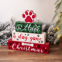 Load image into Gallery viewer, 12&quot;H Lighted Wooden Pet Dog Paw Block Word Sign Decor
