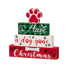 Load image into Gallery viewer, 12&quot;H Lighted Wooden Pet Dog Paw Block Word Sign Decor
