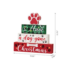 Load image into Gallery viewer, 12&quot;H Lighted Wooden Pet Dog Paw Block Word Sign Decor
