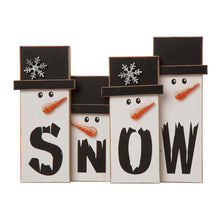 Load image into Gallery viewer, 11.7&quot;L Wooden Christmas Snowman Family Table Decor
