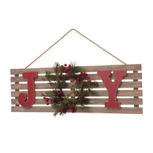 Load image into Gallery viewer, 29.90&quot;L Wooden &quot;JOY&quot; Hanging Sign Wall Decor
