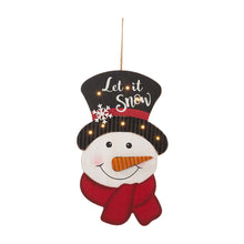 Load image into Gallery viewer, 19&quot;H Christmas Lighted 3D Wooden Metal Snowman Wall Hanging Decor
