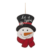 Load image into Gallery viewer, 19&quot;H Christmas Lighted 3D Wooden Metal Snowman Wall Hanging Decor
