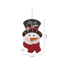 Load image into Gallery viewer, 19&quot;H Christmas Lighted 3D Wooden Metal Snowman Wall Hanging Decor
