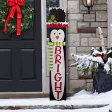 Load image into Gallery viewer, 42.00&quot;H Wooden Penguin Porch Sign - BRIGHT
