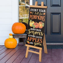 Load image into Gallery viewer, Double Sided Wooden Easel Porch Sign with One Changeable Sided Sign Board (Fall &amp; Christmas)
