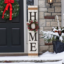 Load image into Gallery viewer, 42&quot;H Wooden &quot;Home&quot; Porch Sign with 3 Interchangeable Floral Wreaths（Spring/ Fall/ Christmas）
