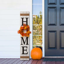 Load image into Gallery viewer, 42&quot;H Wooden &quot;Home&quot; Porch Sign with 3 Interchangeable Floral Wreaths（Spring/ Fall/ Christmas）
