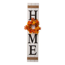 Load image into Gallery viewer, 42&quot;H Wooden &quot;Home&quot; Porch Sign with 3 Interchangeable Floral Wreaths（Spring/ Fall/ Christmas）
