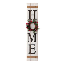 Load image into Gallery viewer, 42&quot;H Wooden &quot;Home&quot; Porch Sign with 3 Interchangeable Floral Wreaths（Spring/ Fall/ Christmas）
