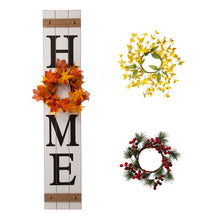 Load image into Gallery viewer, 42&quot;H Wooden &quot;Home&quot; Porch Sign with 3 Interchangeable Floral Wreaths（Spring/ Fall/ Christmas）
