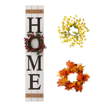 Load image into Gallery viewer, 42&quot;H Wooden &quot;Home&quot; Porch Sign with 3 Interchangeable Floral Wreaths（Spring/ Fall/ Christmas）
