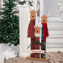 Load image into Gallery viewer, 34.80&quot;H Wooden Deer Family Welcome Porch Decor
