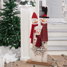 Load image into Gallery viewer, 35.43&quot;H Wooden Snowman Family Porch Decor
