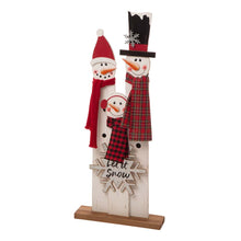 Load image into Gallery viewer, 35.43&quot;H Wooden Snowman Family Porch Decor
