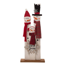 Load image into Gallery viewer, 35.43&quot;H Wooden Snowman Family Porch Decor
