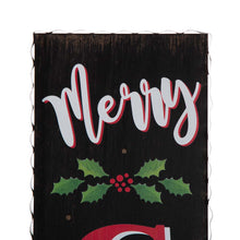 Load image into Gallery viewer, 42&quot;H Lighted Wooden Black &quot;Merry CHRISTMAS&quot; Porch Sign Board
