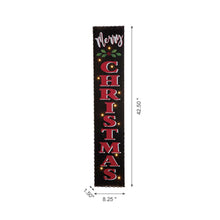 Load image into Gallery viewer, 42&quot;H Lighted Wooden Black &quot;Merry CHRISTMAS&quot; Porch Sign Board
