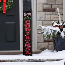 Load image into Gallery viewer, 42&quot;H Lighted Wooden Black &quot;Merry CHRISTMAS&quot; Porch Sign Board
