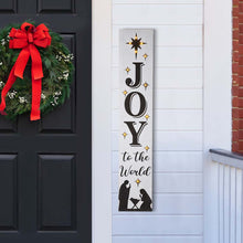 Load image into Gallery viewer, 42&quot;H Lighted Wooden Nativity &quot;JOY to the world&quot; Porch Sign Board
