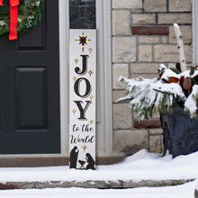 Load image into Gallery viewer, 42&quot;H Lighted Wooden Nativity &quot;JOY to the world&quot; Porch Sign Board
