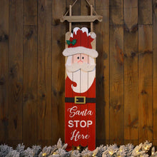 Load image into Gallery viewer, 42&quot;H Wooden Sleigh Santa Porch Sign Board
