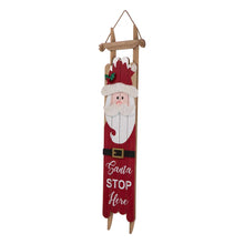 Load image into Gallery viewer, 42&quot;H Wooden Sleigh Santa Porch Sign Board
