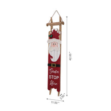 Load image into Gallery viewer, 42&quot;H Wooden Sleigh Santa Porch Sign Board
