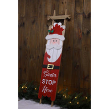 Load image into Gallery viewer, 42&quot;H Wooden Sleigh Santa Porch Sign Board
