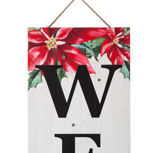 Load image into Gallery viewer, 42&quot;H Lighted Wooden Poinsettia &quot;WELCOME&quot; Porch Sign Board
