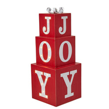 Load image into Gallery viewer, 32&quot;H Lighted Wooden Stacked Block &quot;JOY&quot; Porch Sign Boxes
