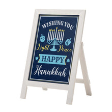 Load image into Gallery viewer, 24&quot;H Hanukkah Wooden Porch Sign or Standing Décor
