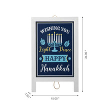 Load image into Gallery viewer, 24&quot;H Hanukkah Wooden Porch Sign or Standing Décor
