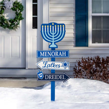 Load image into Gallery viewer, 42&quot;H Wooden Hanukkah Yardstke with Light (9 Bulbs)
