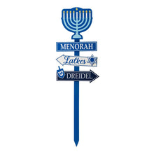 Load image into Gallery viewer, 42&quot;H Wooden Hanukkah Yardstke with Light (9 Bulbs)
