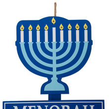 Load image into Gallery viewer, 42&quot;H Wooden Hanukkah Yardstke with Light (9 Bulbs)
