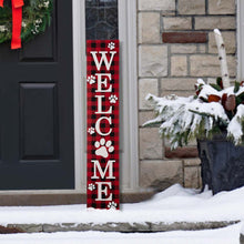 Load image into Gallery viewer, 42&quot;H Wooden Plaid Pet Paw &quot;WELCOME&quot; Porch Sign Board
