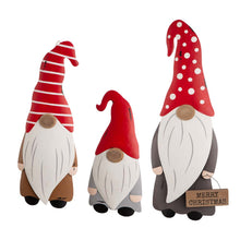 Load image into Gallery viewer, Christmas Metal Gnome Yard Stake or Standing Decor or Wall Decor, Set of 3
