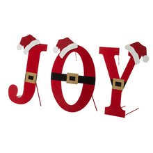 Load image into Gallery viewer, 30&quot;H Set of 3 Metal &quot;JOY&quot; Yard Stake or Standing Décor or Wall Décor (3 Functions)
