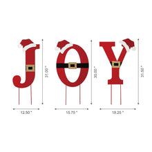 Load image into Gallery viewer, 30&quot;H Set of 3 Metal &quot;JOY&quot; Yard Stake or Standing Décor or Wall Décor (3 Functions)
