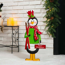 Load image into Gallery viewer, 36&quot;H Metal Penguin Yardstake or Standing Décor or Wall Décor (3 Functions)
