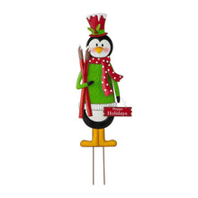 Load image into Gallery viewer, 36&quot;H Metal Penguin Yardstake or Standing Décor or Wall Décor (3 Functions)
