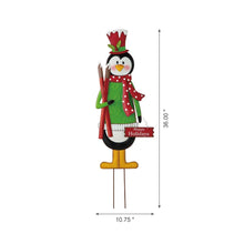 Load image into Gallery viewer, 36&quot;H Metal Penguin Yardstake or Standing Décor or Wall Décor (3 Functions)
