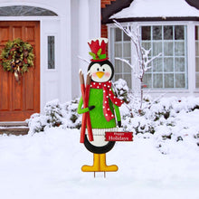 Load image into Gallery viewer, 36&quot;H Metal Penguin Yardstake or Standing Décor or Wall Décor (3 Functions)
